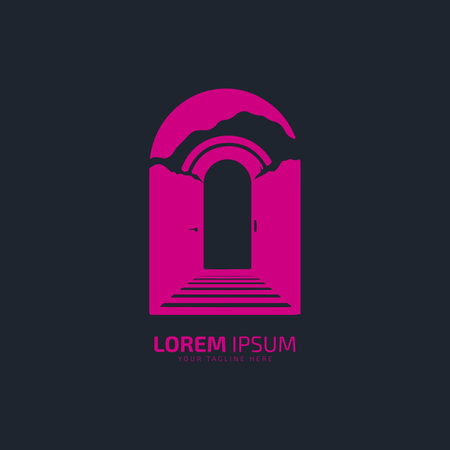 Luxury door house logo template vector iconのイラスト素材