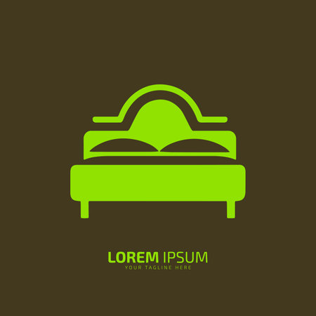 Bed logo ideas bed vector bed icon isolated on grey backgroundのイラスト素材