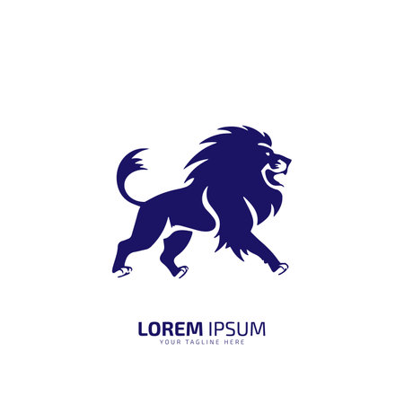 lion logo, lion icon company logo design, strength and power symbolのイラスト素材