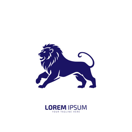 lion logo. company logo design, strength and power symbol isolated on white backgroundのイラスト素材