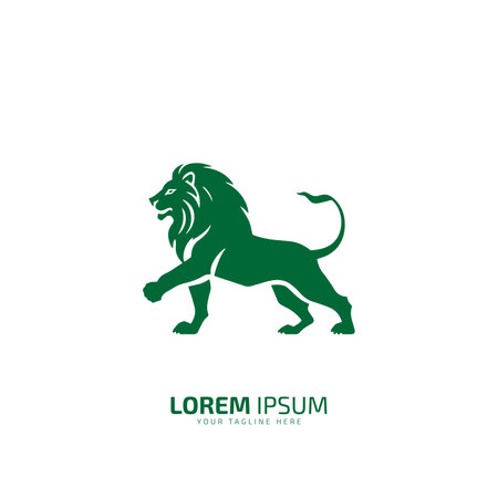 lion logo, lion silhouette, company logo design, strength and power symbolのイラスト素材