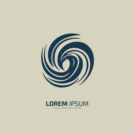 minimal and abstract spinning logo, water or air spin vector silhouette logo iconのイラスト素材