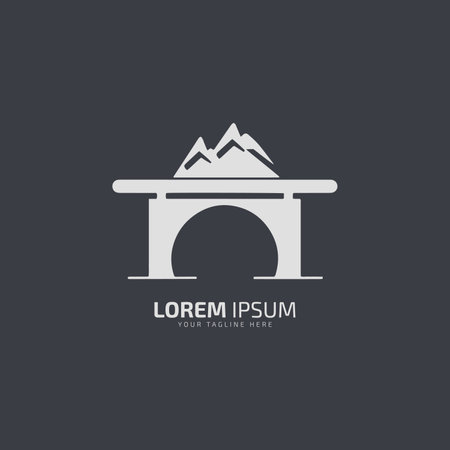 Elegant furniture logo concept Illustration vector of office desk in flat design modern office tableのイラスト素材