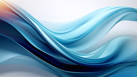 Azure Symphony Creation of Abstract Waves and Lines on Blue Canvas Generative AIの素材