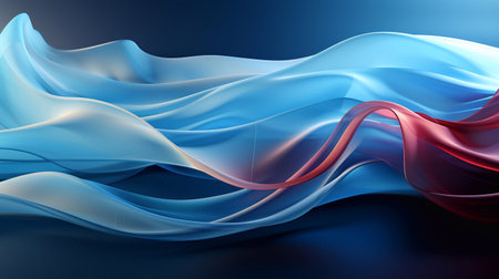 Aqua Abstraction Blue Background Alive with Abstract Waves and Lines Generative AIの素材