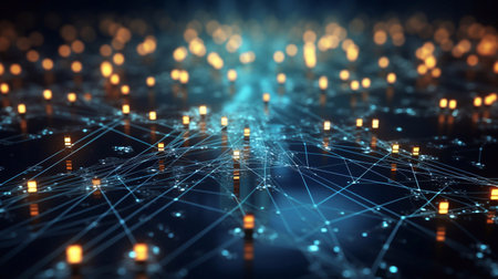 Binary Symmetry Presents Tech Data Lines in Abstract Harmony Generative AIの素材