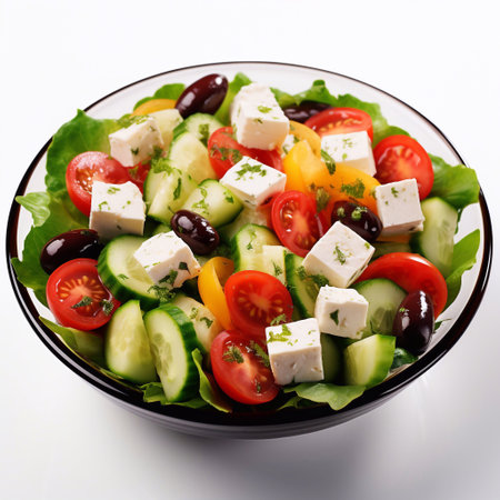 Gastronomic Artistry Presentation of Delectable Salad Generative AIの素材