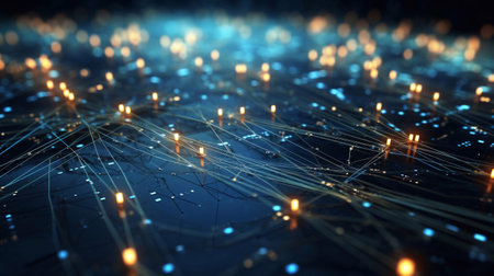 Data Fusion Abstract Lines Depicting Tech Integration Generative AIの素材