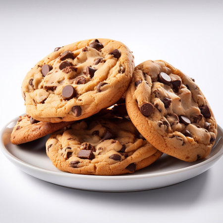 Culinary Artistry Capture of Delicious Plate of Cookies Generative AIの素材