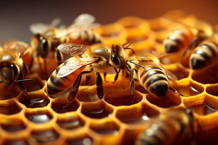 Nature of Architects Bees Crafting Honeycomb Wonders Aided by Generative AIの素材