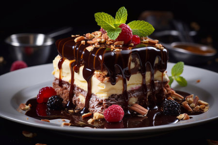 Irresistible Craving Image of Cake Slice Created with Generative AIの素材