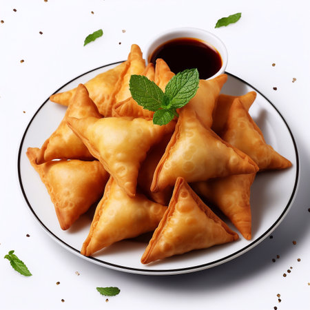 Tempting Samosa Delight Imagery of Delectable Plate Generative AIの素材