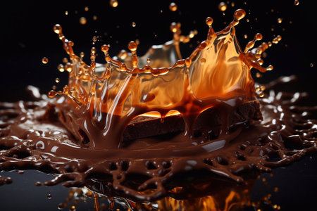 Divine Chocolate Symphony Generative AI's Closeup Image of Creamy Chocolate Splashの素材