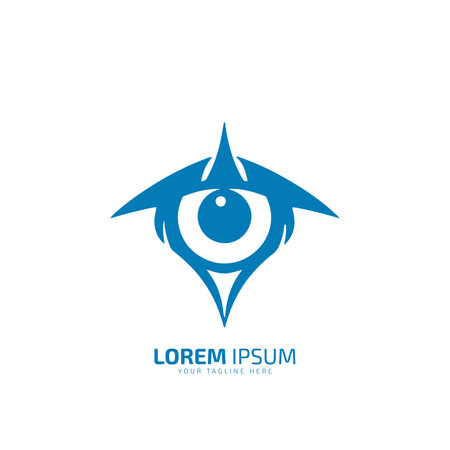 Minimal or abstract dragon eye logo vector icon silhouette on white backgroundのイラスト素材