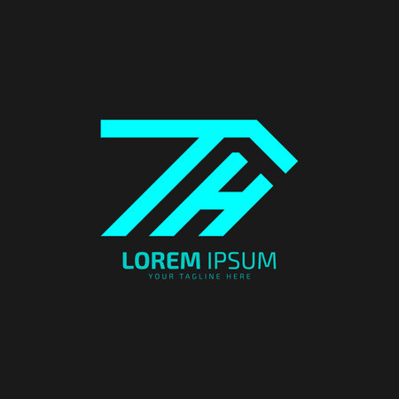 initial letter TH or HT minimal abstract and lineart logo iconのイラスト素材