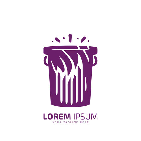A logo of dustbin vector silhouette icon design template isolatedのイラスト素材