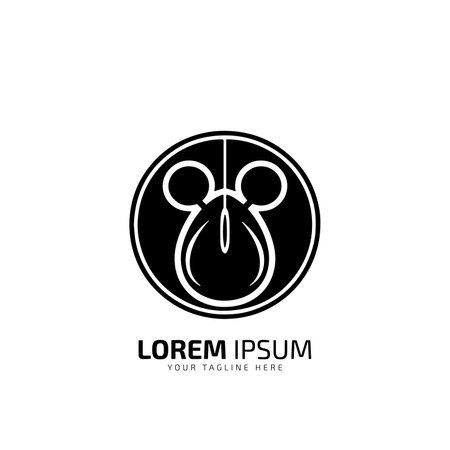 A logo of mouse vector silhouette icon template isolatedのイラスト素材