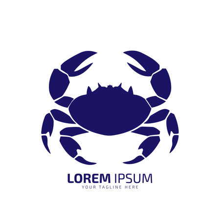 minimal and abstract logo of crab icon crab vector silhouette isolated artのイラスト素材