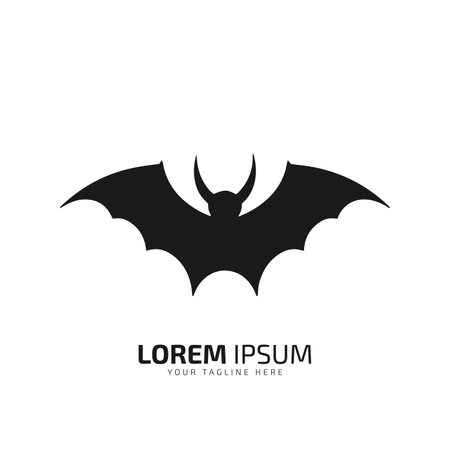 minimal and abstract logo of bat icon bat vector silhouette isolatedのイラスト素材