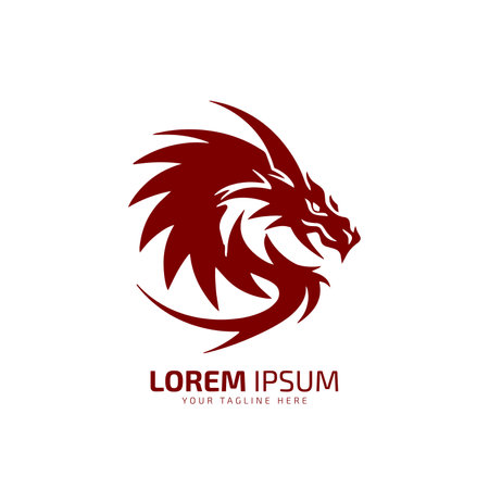 minimal and abstract logo of dragon icon vector silhouette isolated design art aggressiveのイラスト素材