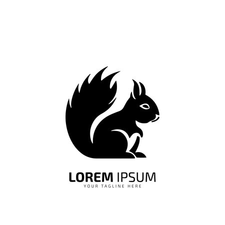 minimal and abstract logo of squirrel icon squirrel vector silhouette isolated designのイラスト素材