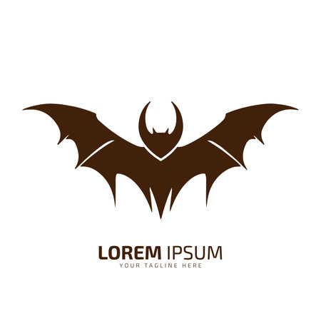 minimal and abstract logo of bat icon bat vector silhouetteのイラスト素材