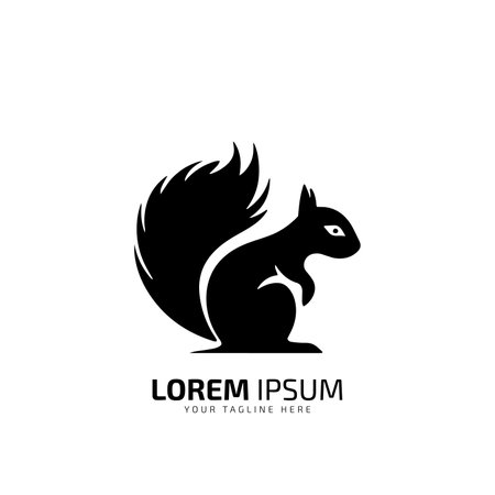 minimal and abstract logo of squirrel icon vector silhouette isolated design artのイラスト素材