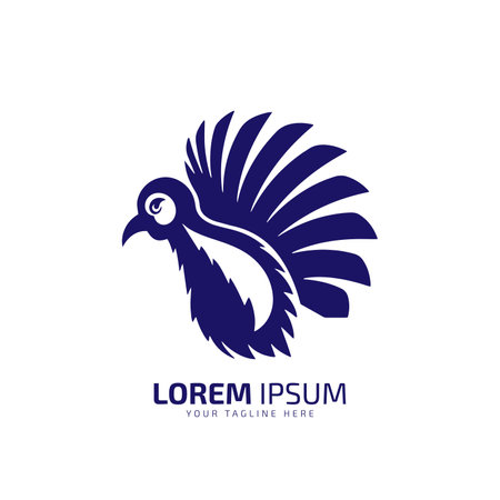 minimal and abstract logo of turkey icon roster vector silhouette isolated design artのイラスト素材
