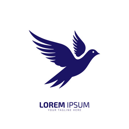minimal and abstract logo of fly bird icon vector silhouette isolated designのイラスト素材