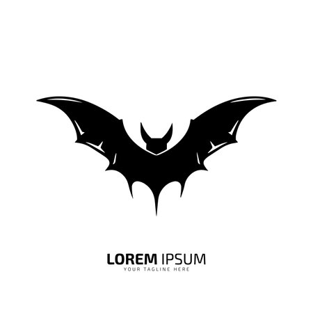 minimal and abstract bat logo icon silhouette vector templateのイラスト素材