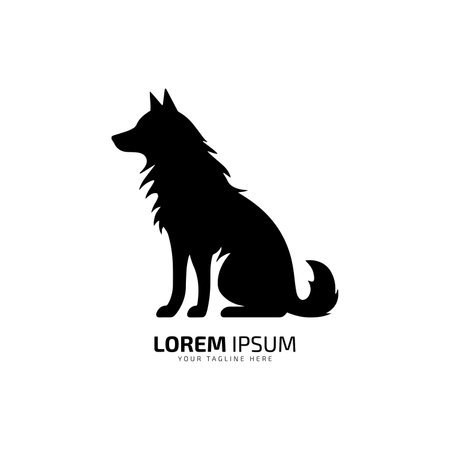 Abstract wolf logo coyote icon dog silhouette jackal vector Templateのイラスト素材