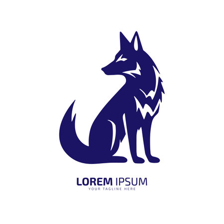minimal and abstract wolf logo coyote icon dog silhouette jackal vectorのイラスト素材