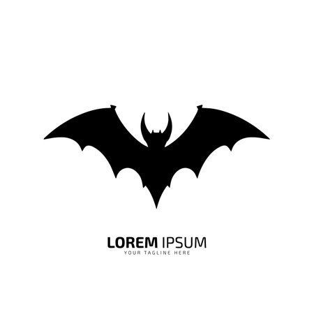 minimal and abstract bat logo icon silhouette vector designのイラスト素材
