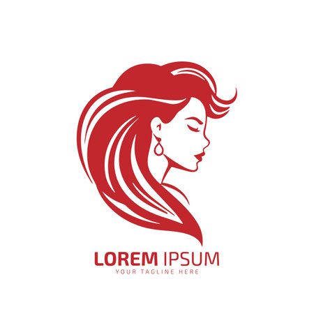 minimal and abstract logo of girl icon lady vector silhouette isolated design templateのイラスト素材