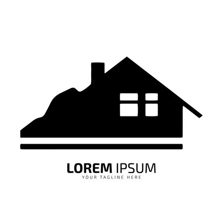 minimal and abstract logo of home icon house vector silhouette isolated design hotelのイラスト素材