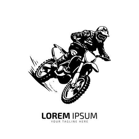 minimal and abstract logo of mud bike icon dirt bike vector silhouette designのイラスト素材