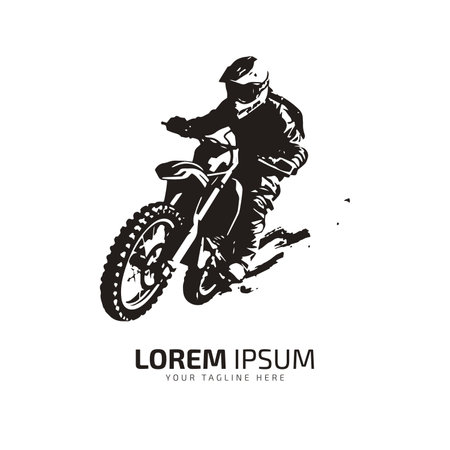 minimal and abstract logo of mud bike icon dirt bike vector silhouette isolated design black bikeのイラスト素材