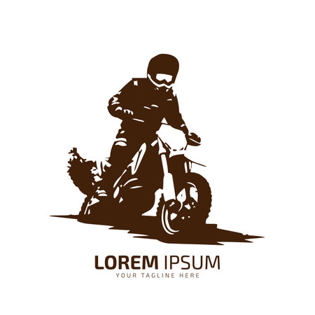 minimal and abstract logo of mud bike icon dirt bike vector silhouette isolated design templateのイラスト素材