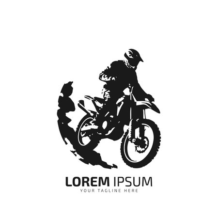minimal logo of mud bike icon dirt bike vector silhouette isolated designのイラスト素材