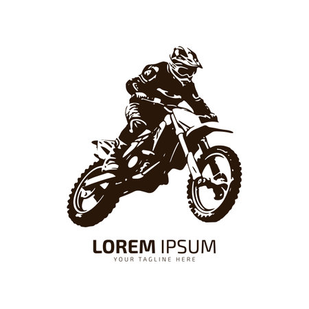 minimal and abstract logo of mud bike icon dirt bike vector silhouette isolated designのイラスト素材