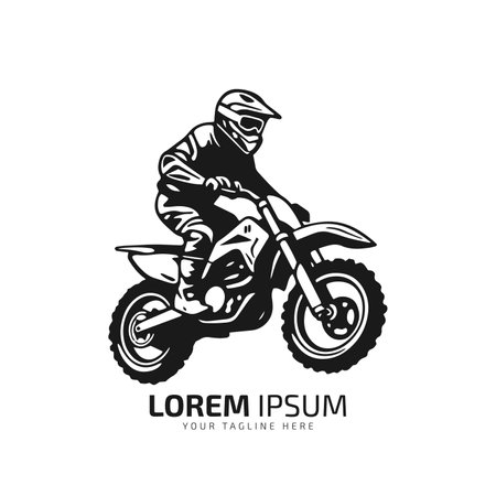 minimal and abstract logo of mud bike icon dirt bike vector silhouette isolated designのイラスト素材