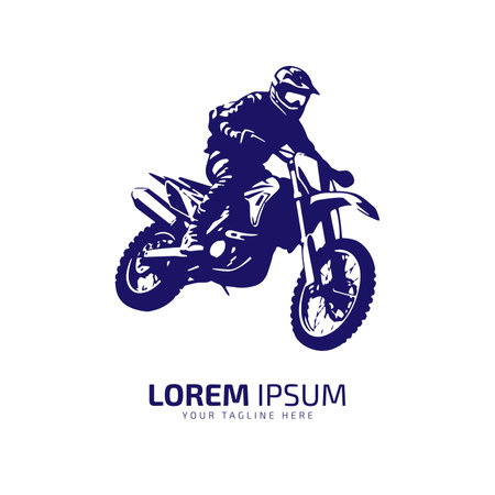 minimal and abstract logo of mud bike icon dirt bike vector silhouette isolated design side viewのイラスト素材