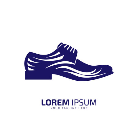 minimal and abstract logo of shoes icon shoe vector silhouette isolated design blue school shoeのイラスト素材