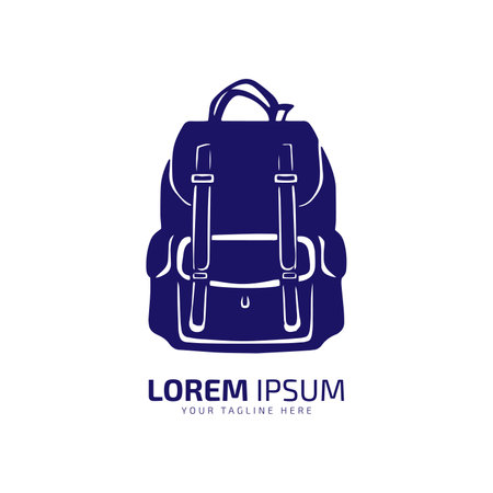 Minimal and abstract logo of bag vector bag icon school bag silhouette isolated template design backpackのイラスト素材