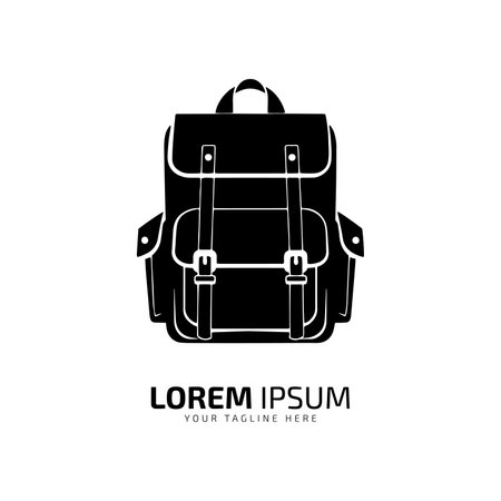 Minimal and abstract logo of bag vector bag icon school bag isolated template designのイラスト素材