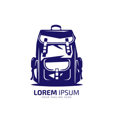 Minimal and abstract logo of bag vector bag icon school bag silhouette isolated designのイラスト素材