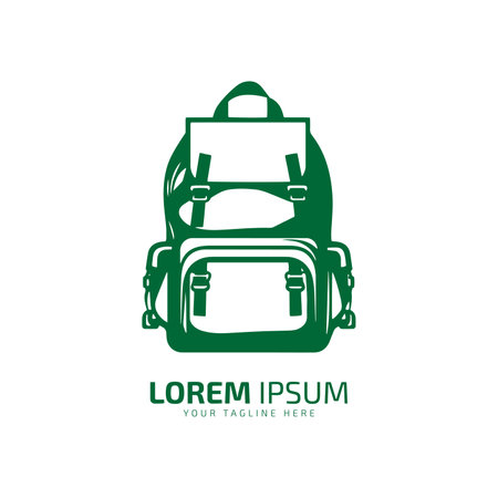 Minimal and abstract logo of bag vector bag icon school bag silhouette isolated template design bag packのイラスト素材