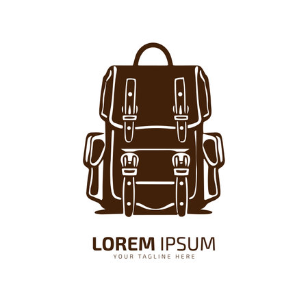 Minimal and abstract logo of bag vector bag icon school bag silhouette isolated template design book bagのイラスト素材