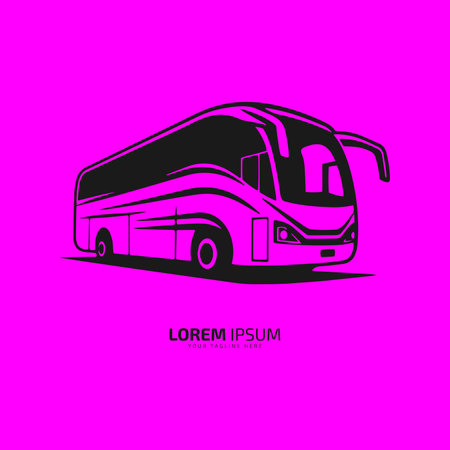 Minimal and abstract logo of bus vector school bus icon student bus silhouette isolated template designのイラスト素材