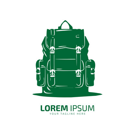Minimal and abstract logo of bag vector bag icon school bag silhouette template designのイラスト素材